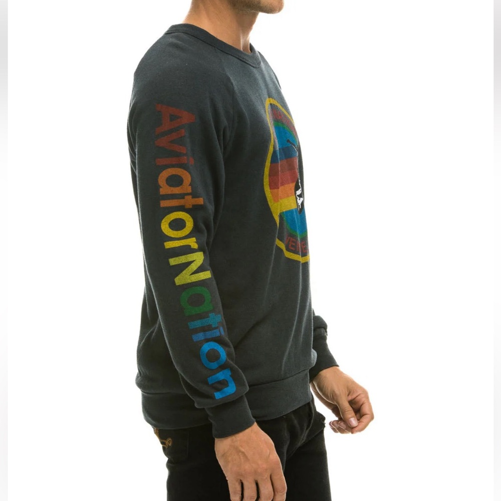 AVIATOR NATION Crew Sweatshirt in Charcoal “VAIL, CO” NWT ~ Size S - Picture 3 of 9